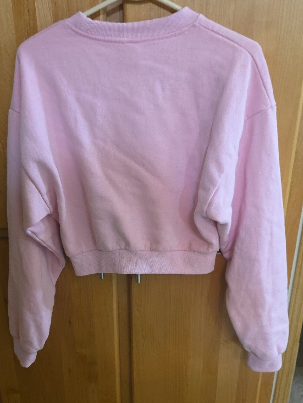 ALO Yoga Light Pink Cropped Crew Sweatshirt Sz Medium - Picture 3 of 3